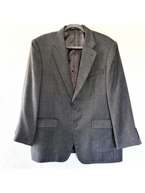 Custom Dormeuil Cashmere Silk Blazer Mens 44R Gray Sport Coat Euro Tailors